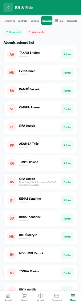 Pointage des présences avec géolocalisation